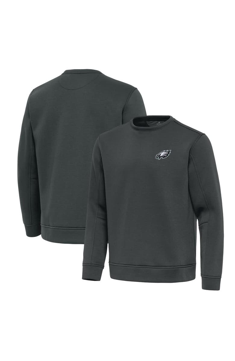 ANTIGUA Men's Antigua Pewter Philadelphia Eagles Relevant Lightweight Pullover Sweatshirt, Main, color, Pewter