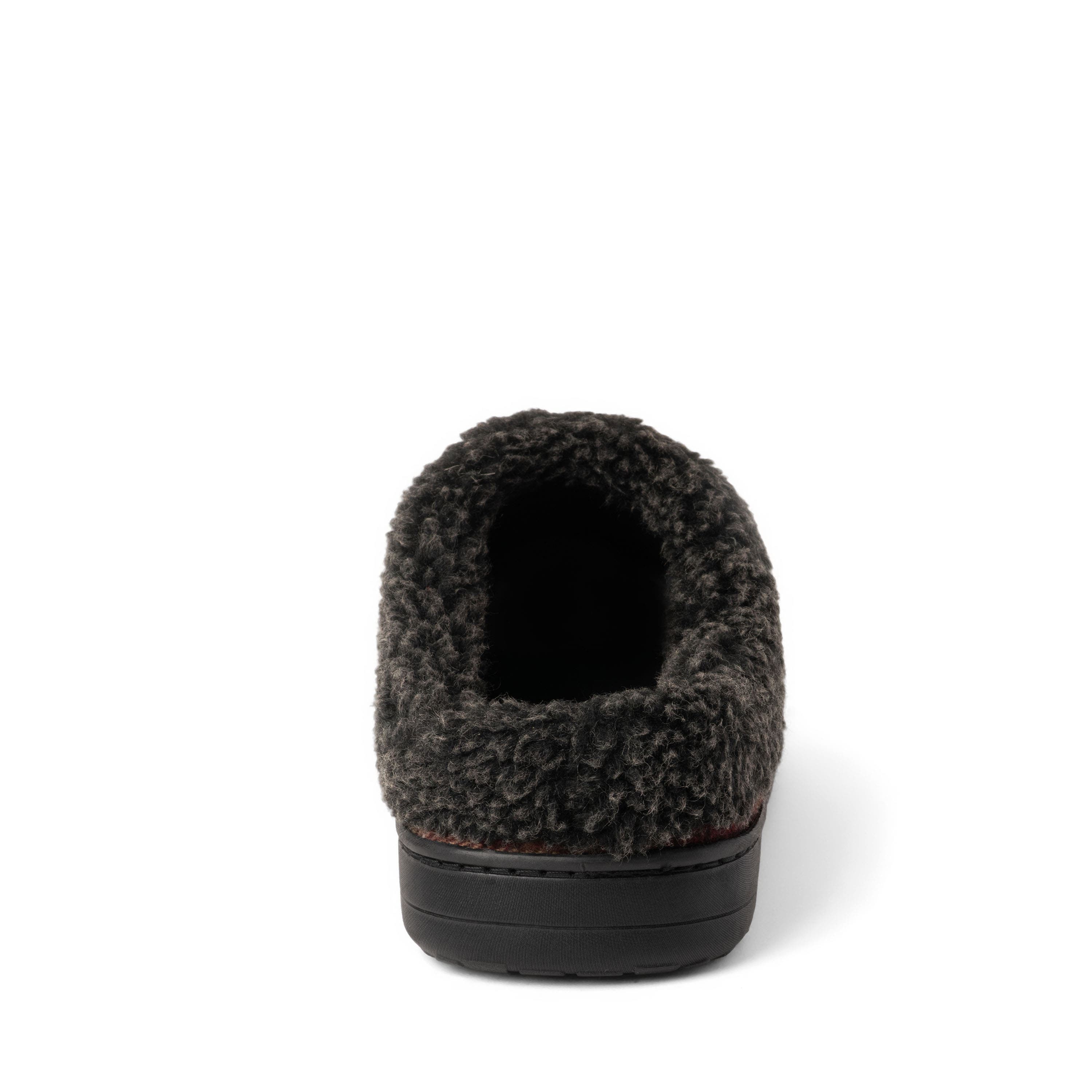 Microsuede Clog Slippers, Alternate, color, RED PLAID