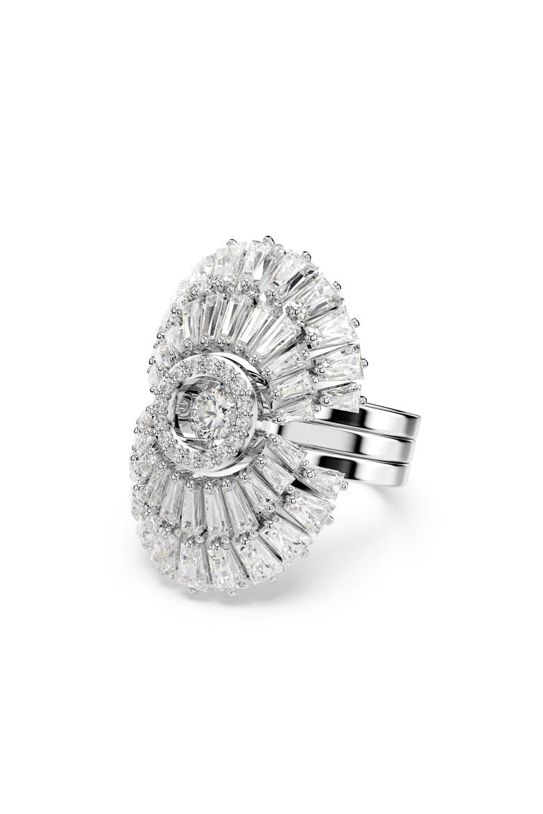 Set of 3 Idyllia Cubic Zirconia Cocktail Rings, Main, color, SILVER