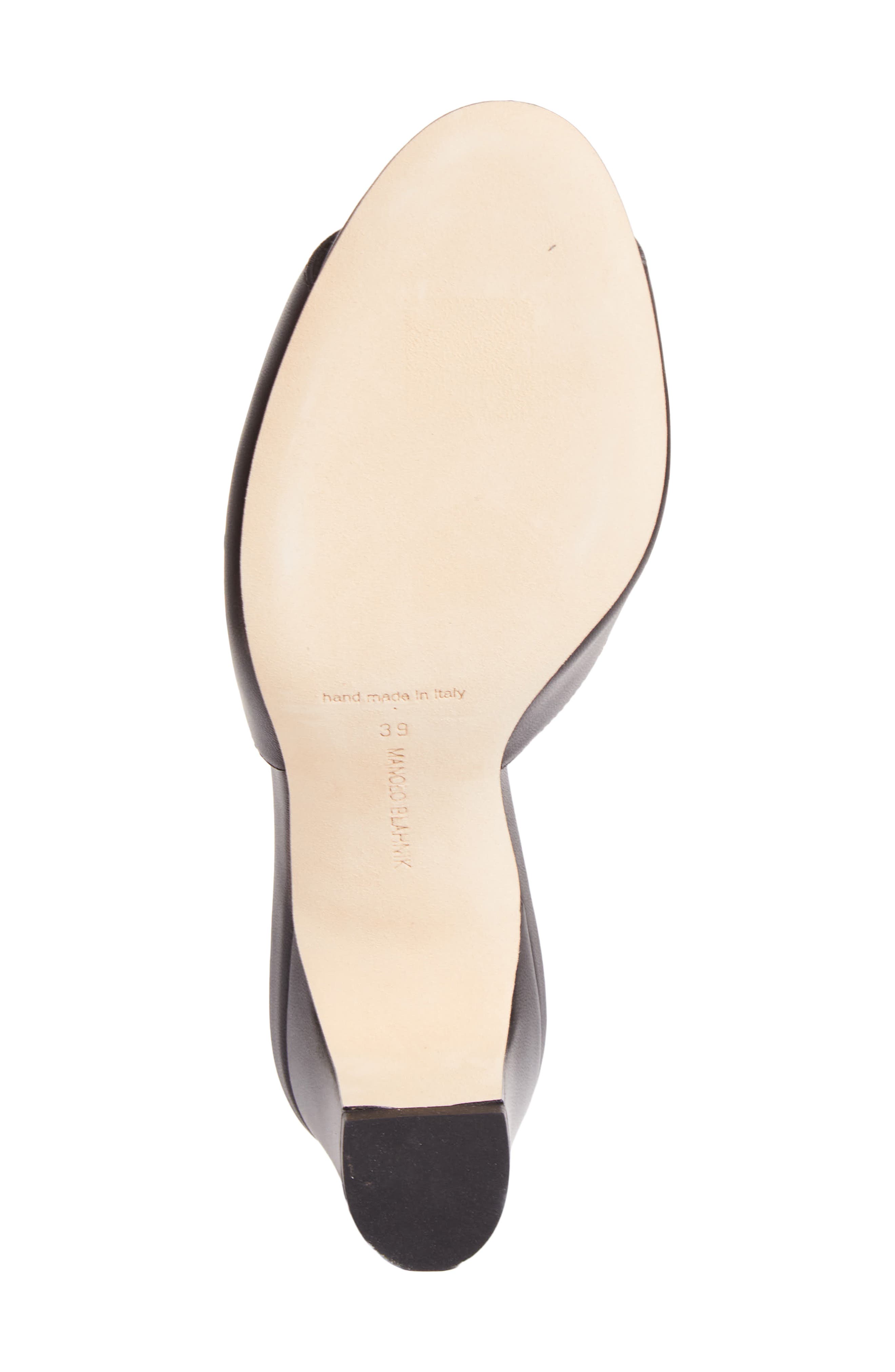 Manolo Blahnik Rapallarbar Block Heel Slide Sandal, Alternate, color, Black