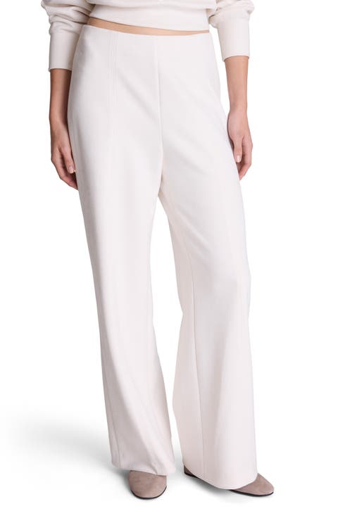 High Waist Wide Leg Faux Suede Pull-On Pants