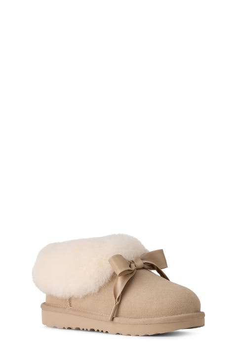 Kids' Bailey Genuine Shearling Collar Slipper