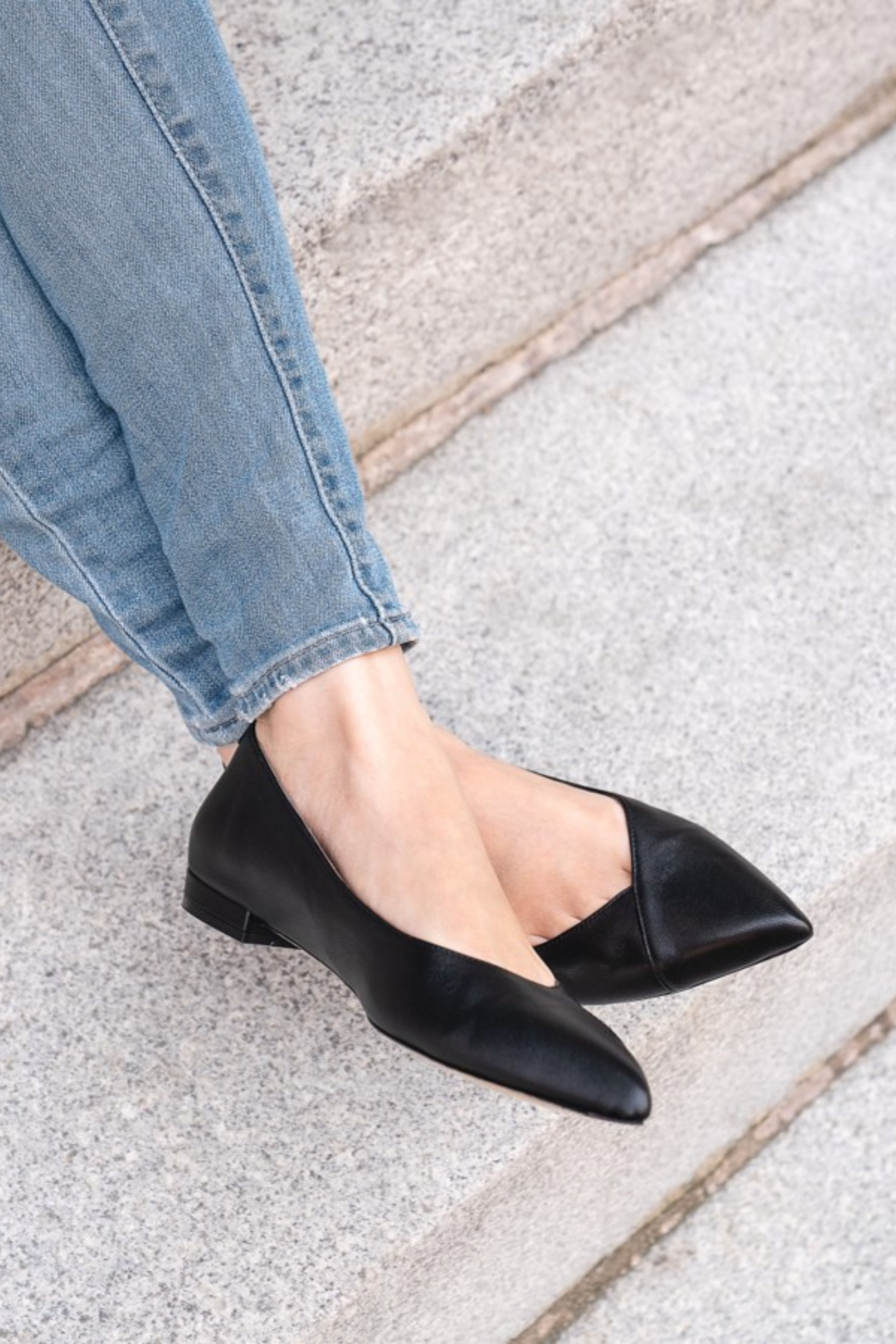 ALLY Shoes Forever Flat, Alternate, color, Black Leather