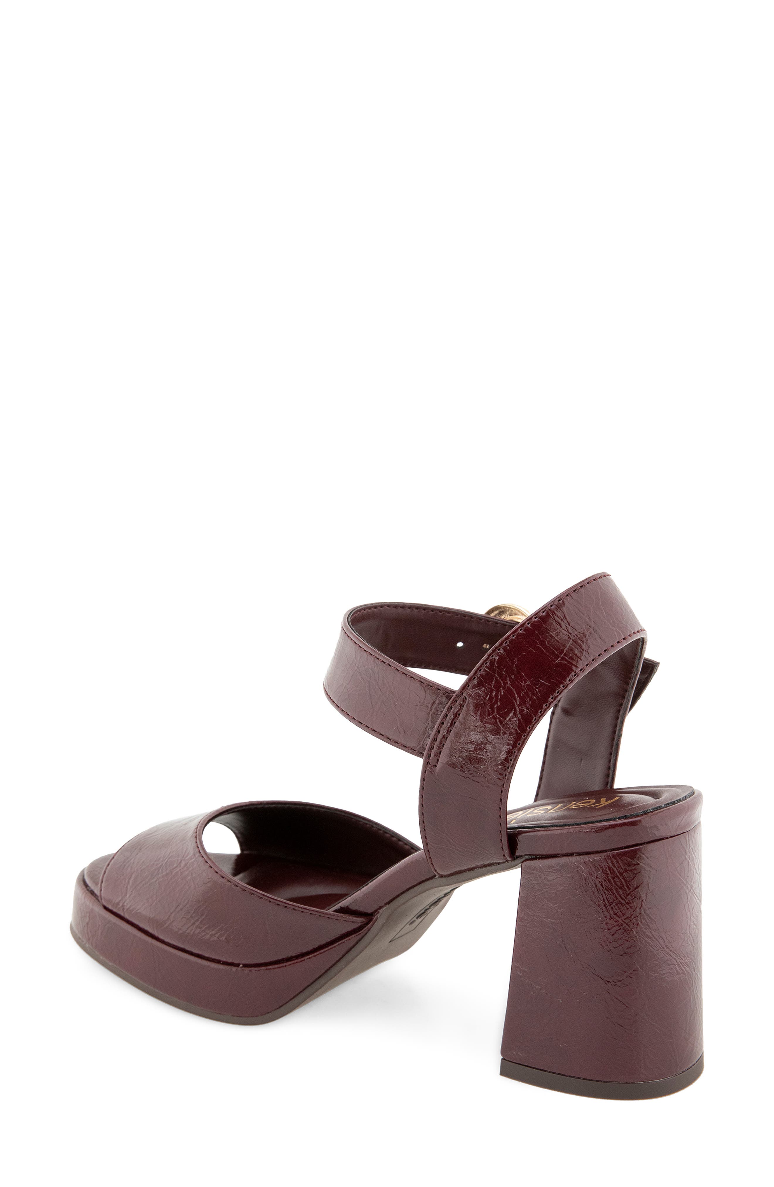 Theresa Faux Leather Platform Sandal, Alternate, color, WINE