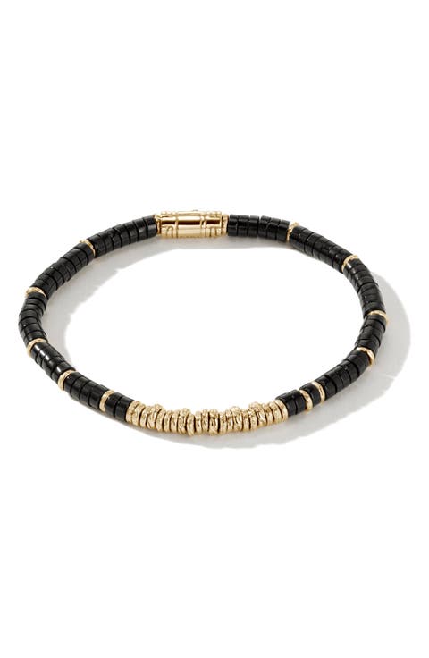 Heishi Bracelet, Gemstones, Gold