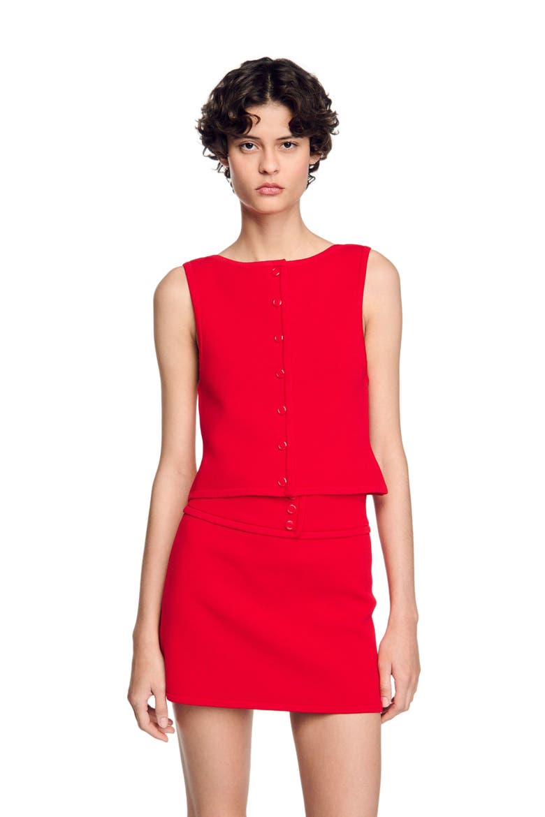 Sleeveless sweater, Alternate, color, Red