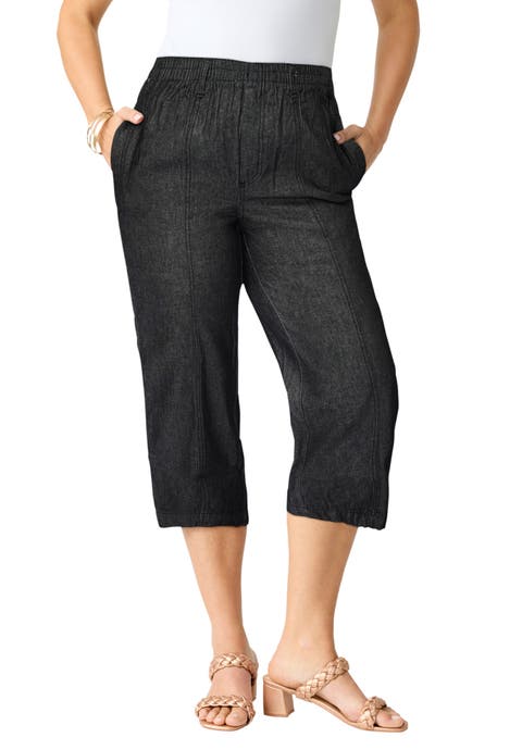 Plus Size Easy Wear Straight Leg Capri