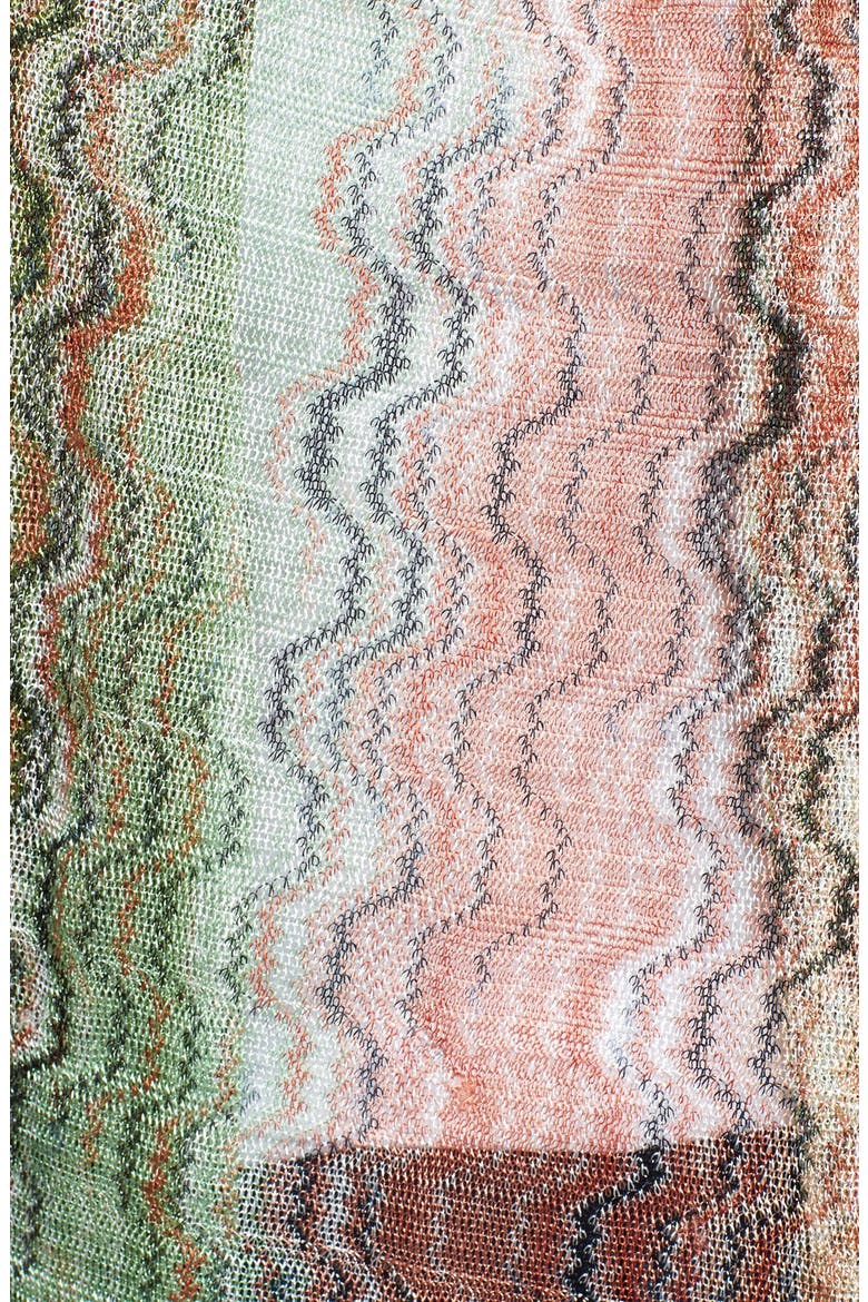 Zigzag Scarf, Alternate, color, GREEN/ PEACH