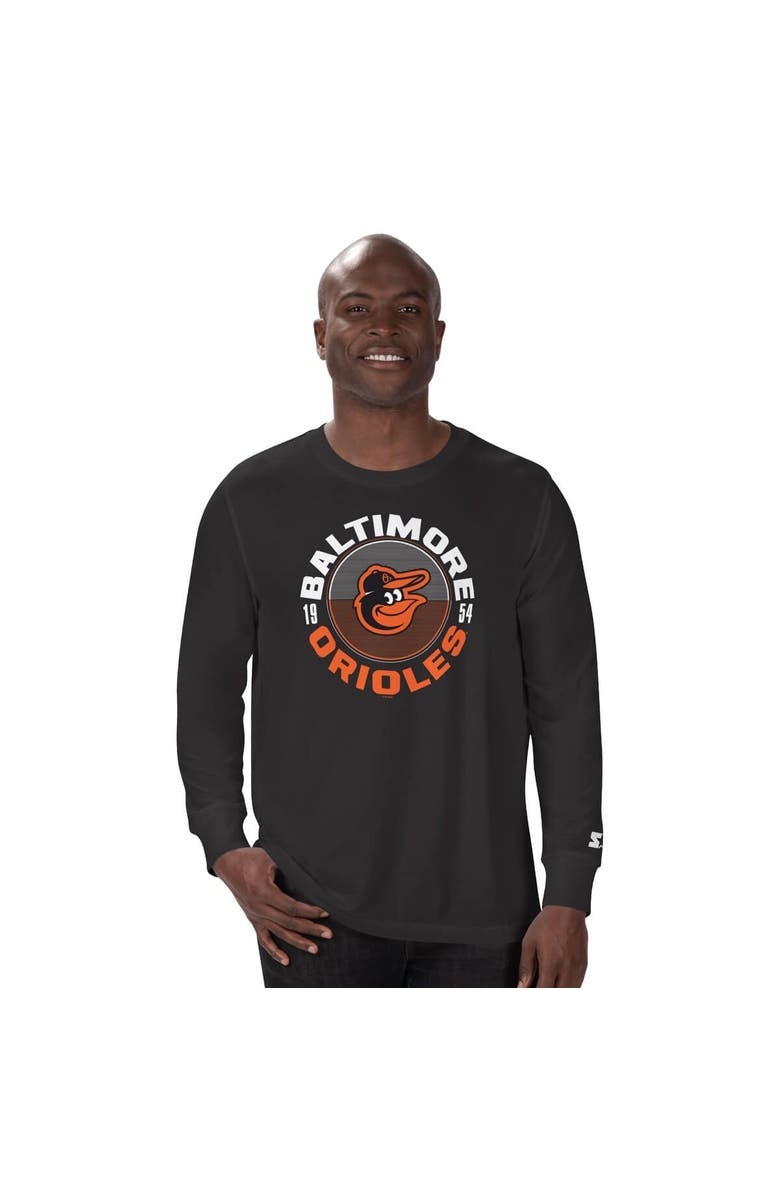 STARTER Men's Starter Black Baltimore Orioles Halftime Long Sleeve T-Shirt, Main, color, Black