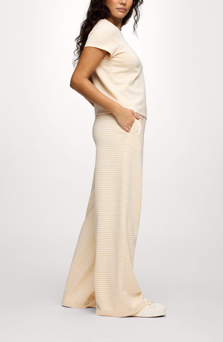 nuuds Golden Hour Stripe Stretch Cotton Top & Pants Set, Alternate, color, Lemon Stripe