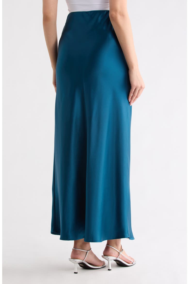Satin A-Line Skirt, Alternate, color, TEAL
