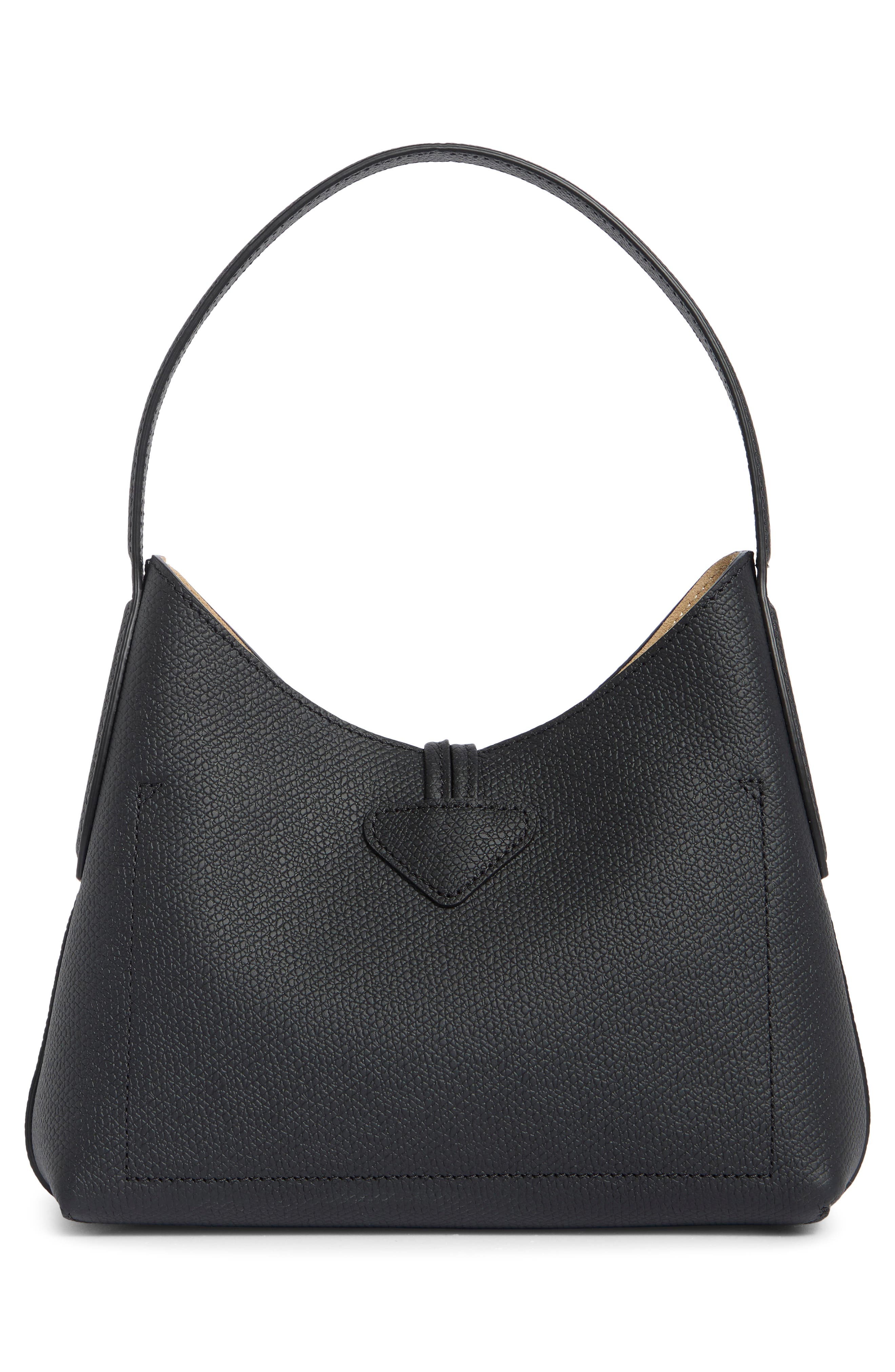 Extra Small Le Roseau Leather Hobo Bag, Alternate, color, BLACK