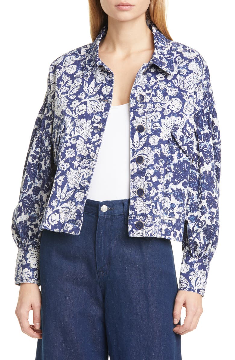 Ulla Johnson Griffin Floral Denim Jacket, Main, color, 