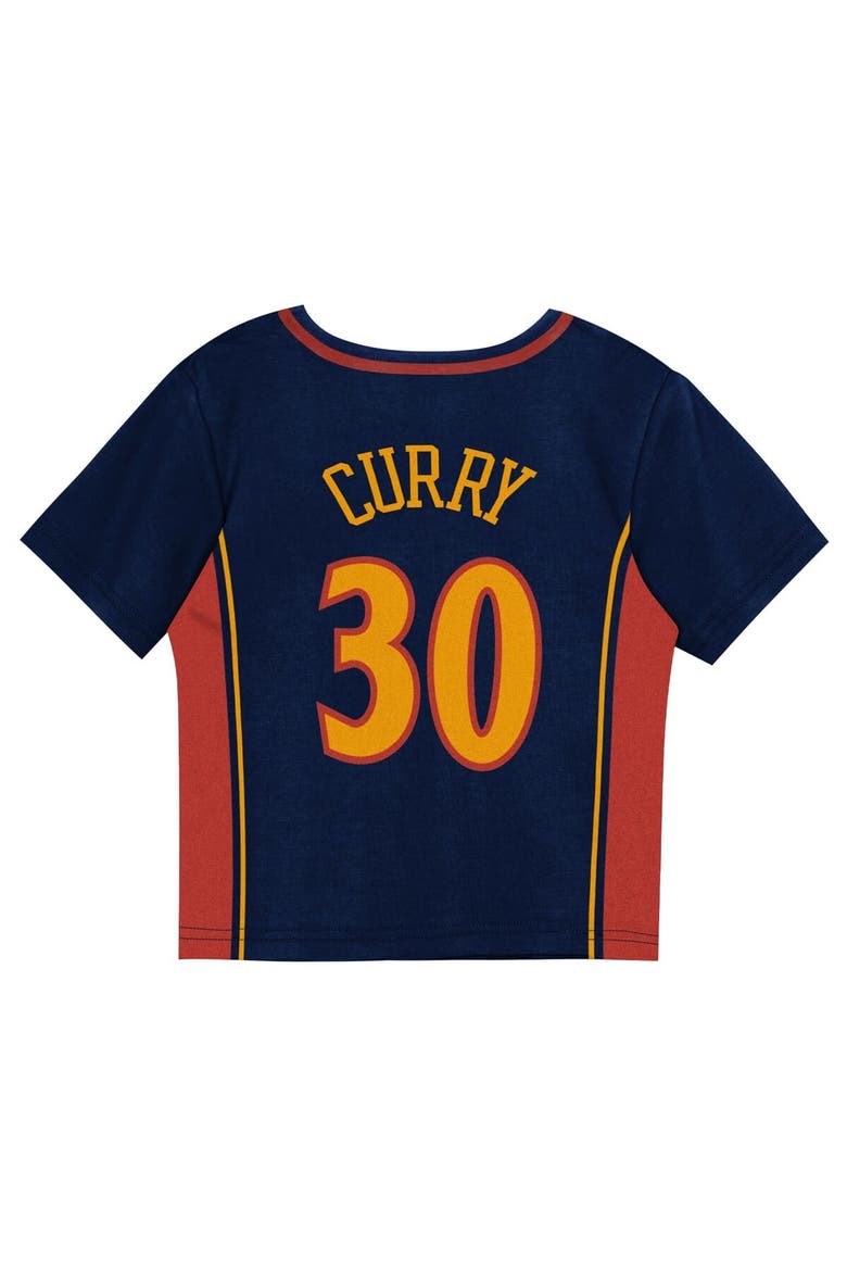 Preschool Mitchell & Ness Stephen Curry Navy Golden State Warriors Play by Place Two-Pack T-Shirt & Shorts Set, Alternate, color, Navy