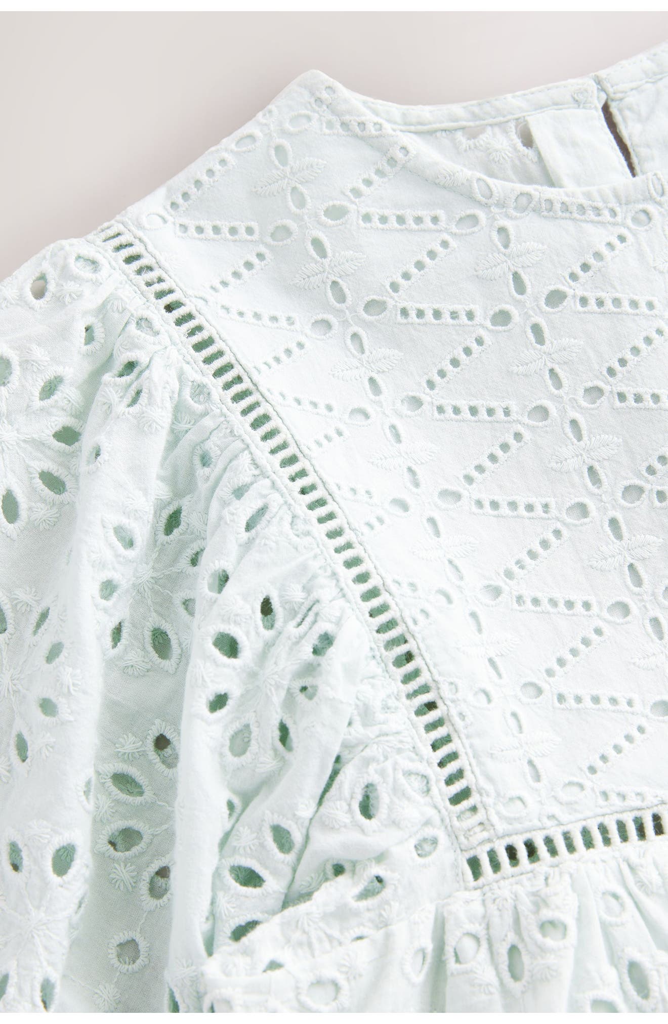 Kids' Embroidered Eyelet Angel Sleeve Cotton Top