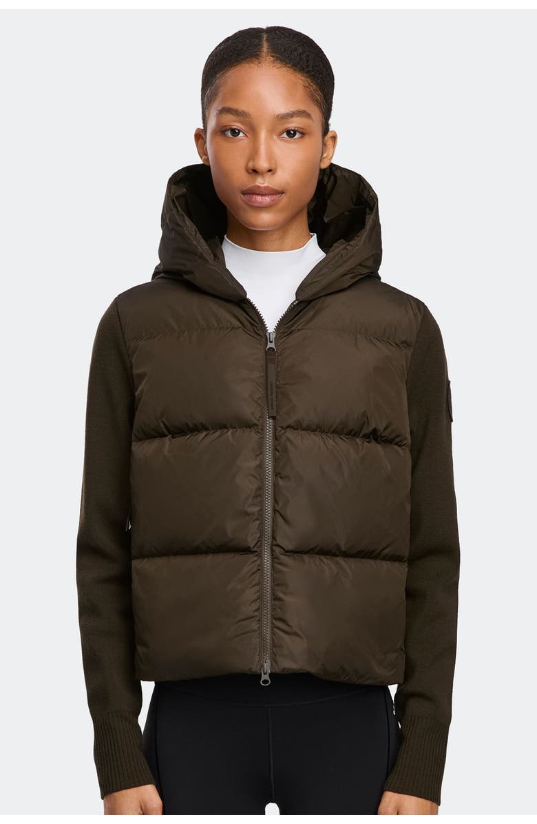 Canada Goose HyBridge<sup>®</sup> Wide Quilt Knit Hoodie Tonal Disc, Alternate, color, Terra