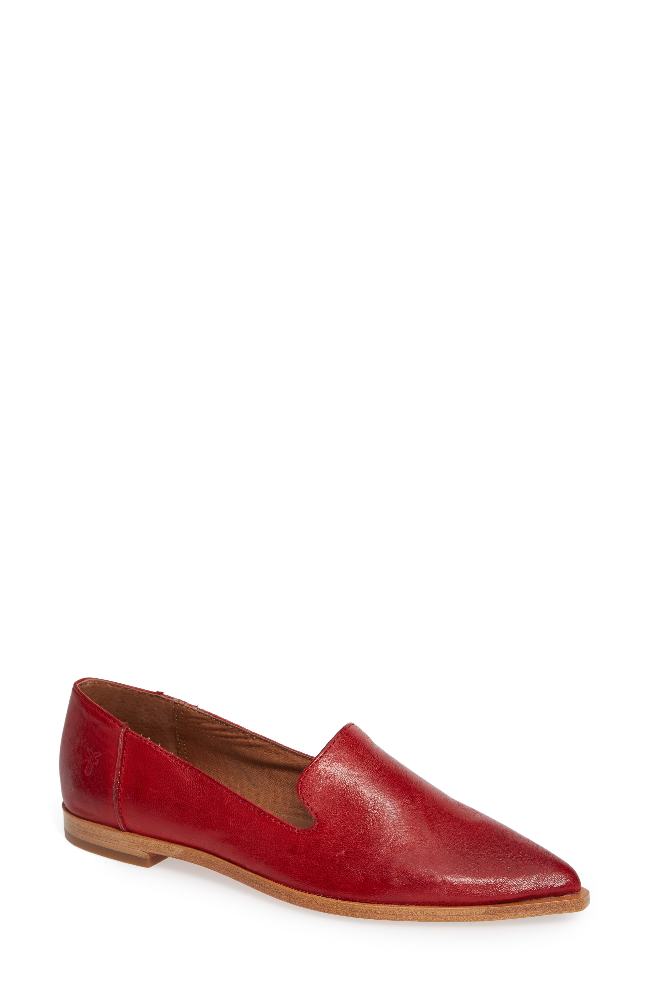 Kenzie Venetian Flat, Main, color, RED LEATHER