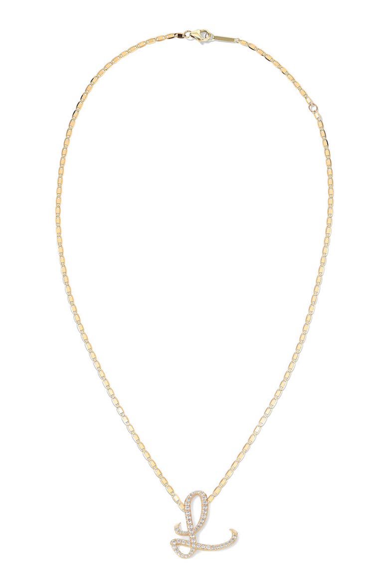 Malibu 14K Gold & Diamond Initial Pendant Necklace, Alternate, color, 14K YELLOW GOLD - B