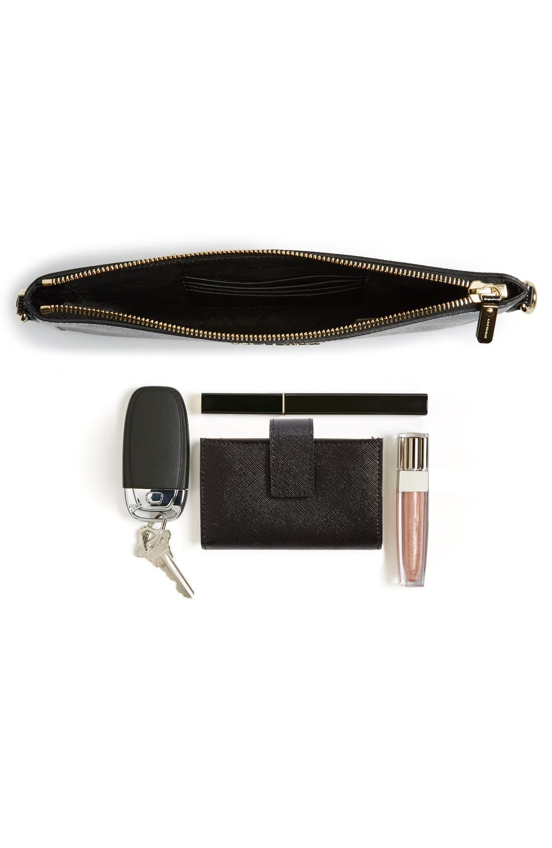 'Peyton - London Leather' Crossbody Bag, Alternate, color, BLACK