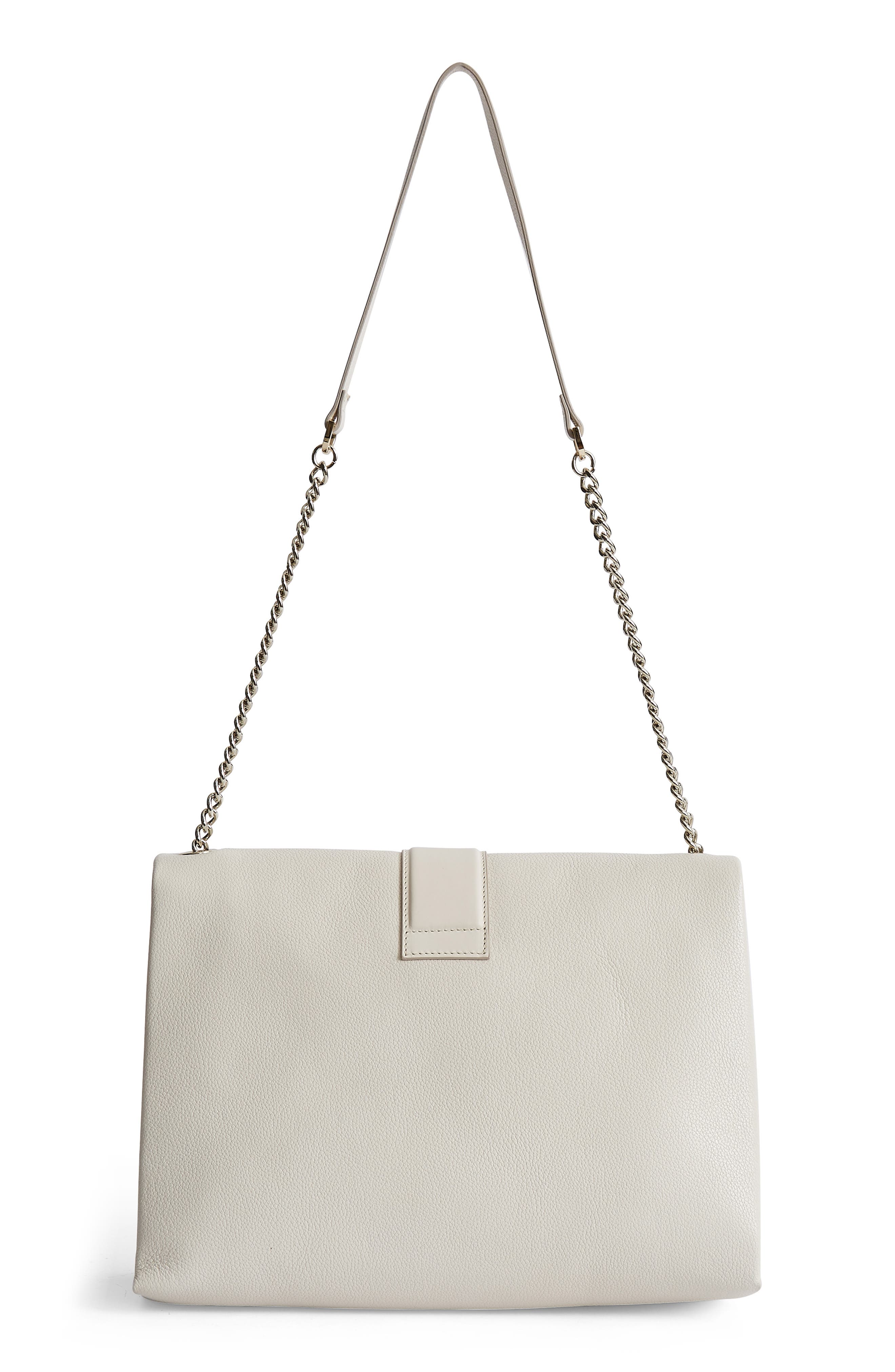 Maya Leather Shoulder Bag, Alternate, color, OFF WHITE