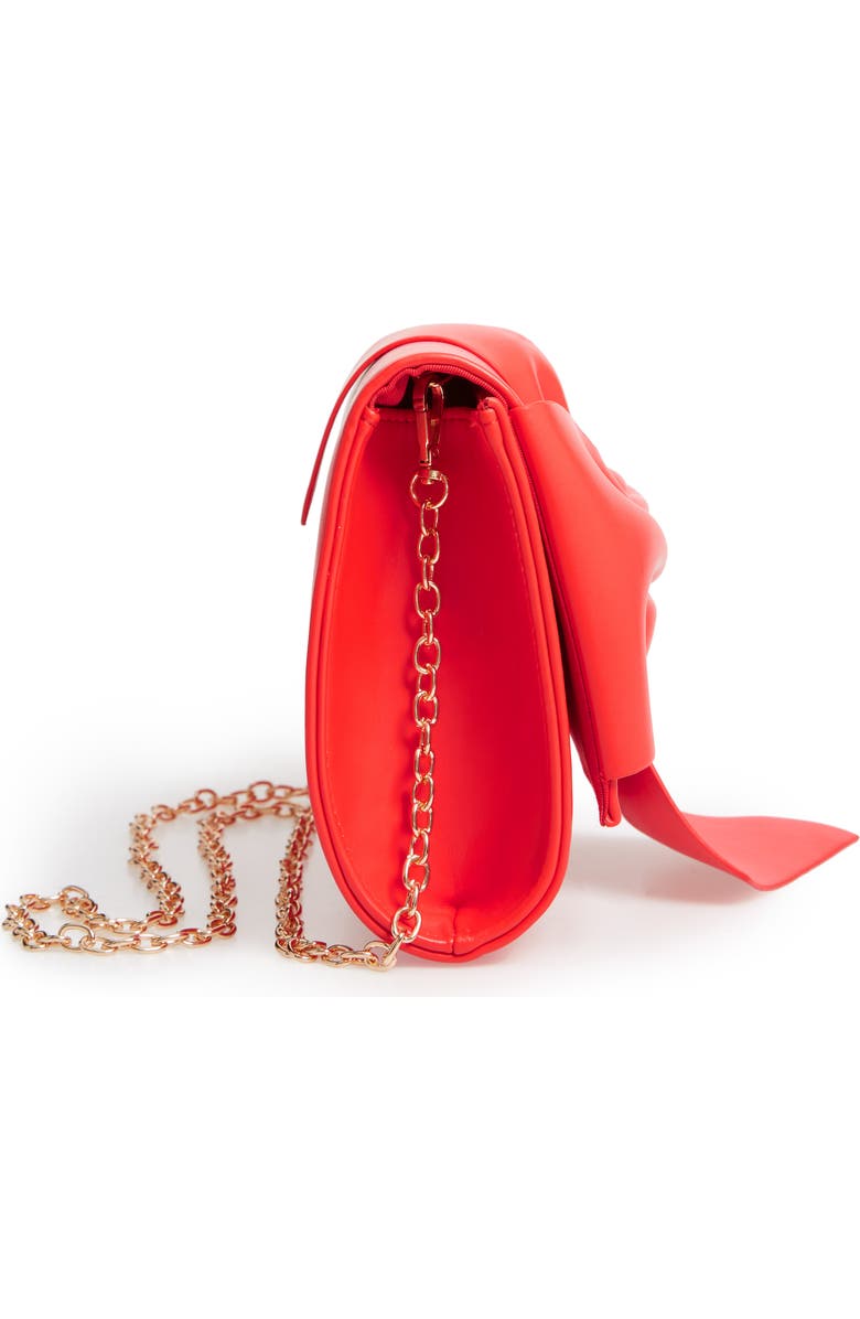 Street Level Bowtie Faux Leather Clutch, Alternate, color,