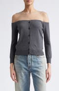MM6 Maison Margiela Sheer Yoke Cotton & Nylon Cardigan