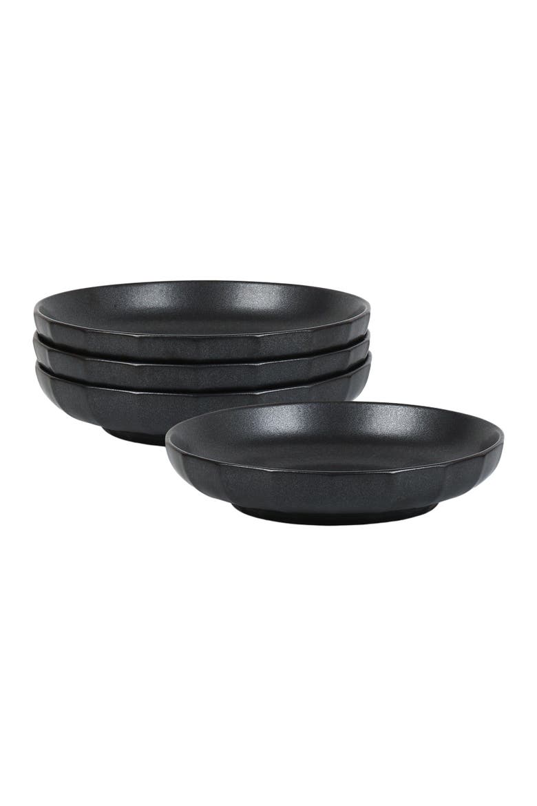 Rio Stoneware 4-Piece Pasta Bowl Set, Main, color, Black