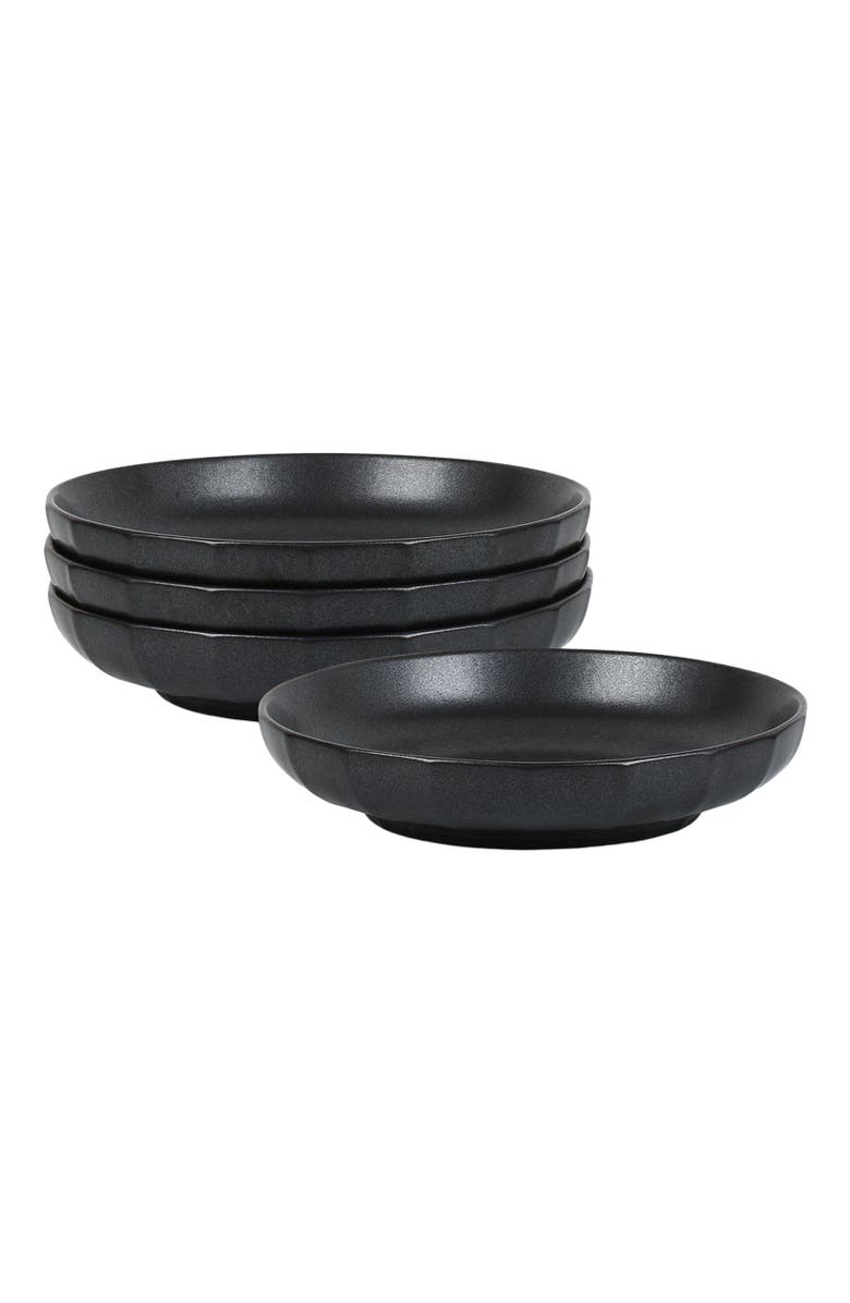Stone Lain Rio Stoneware 4-Piece Pasta Bowl Set, Main, color, Black