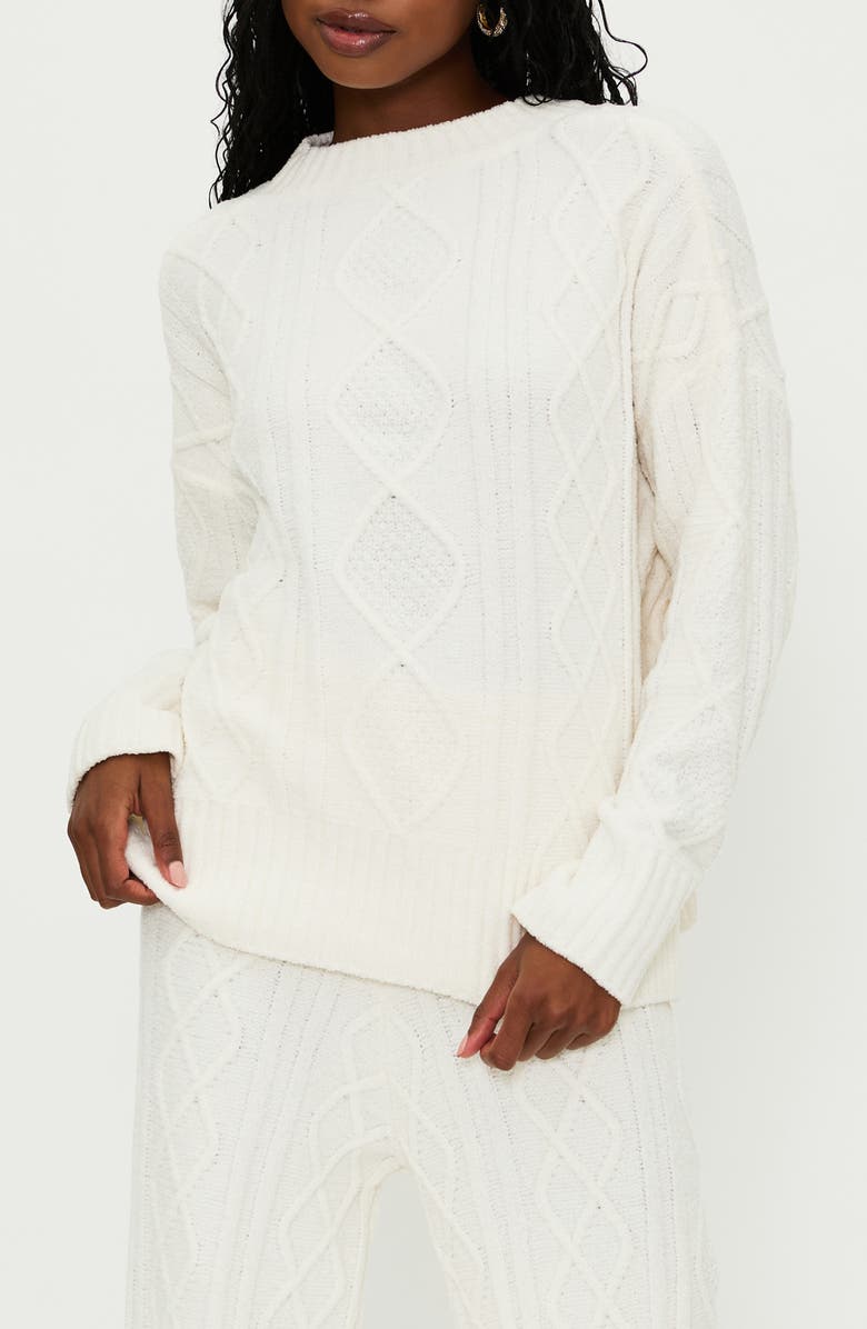 Beach Riot Callie Cable Knit Sweater, Alternate, color,