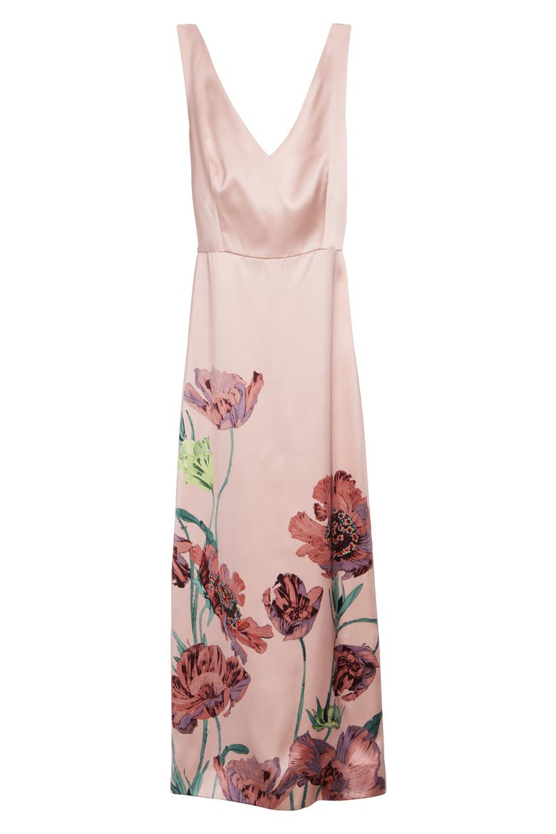 Floral Duchess Midi Pencil Dress, Alternate, color, BELLE EPOQUE POPPY PINK