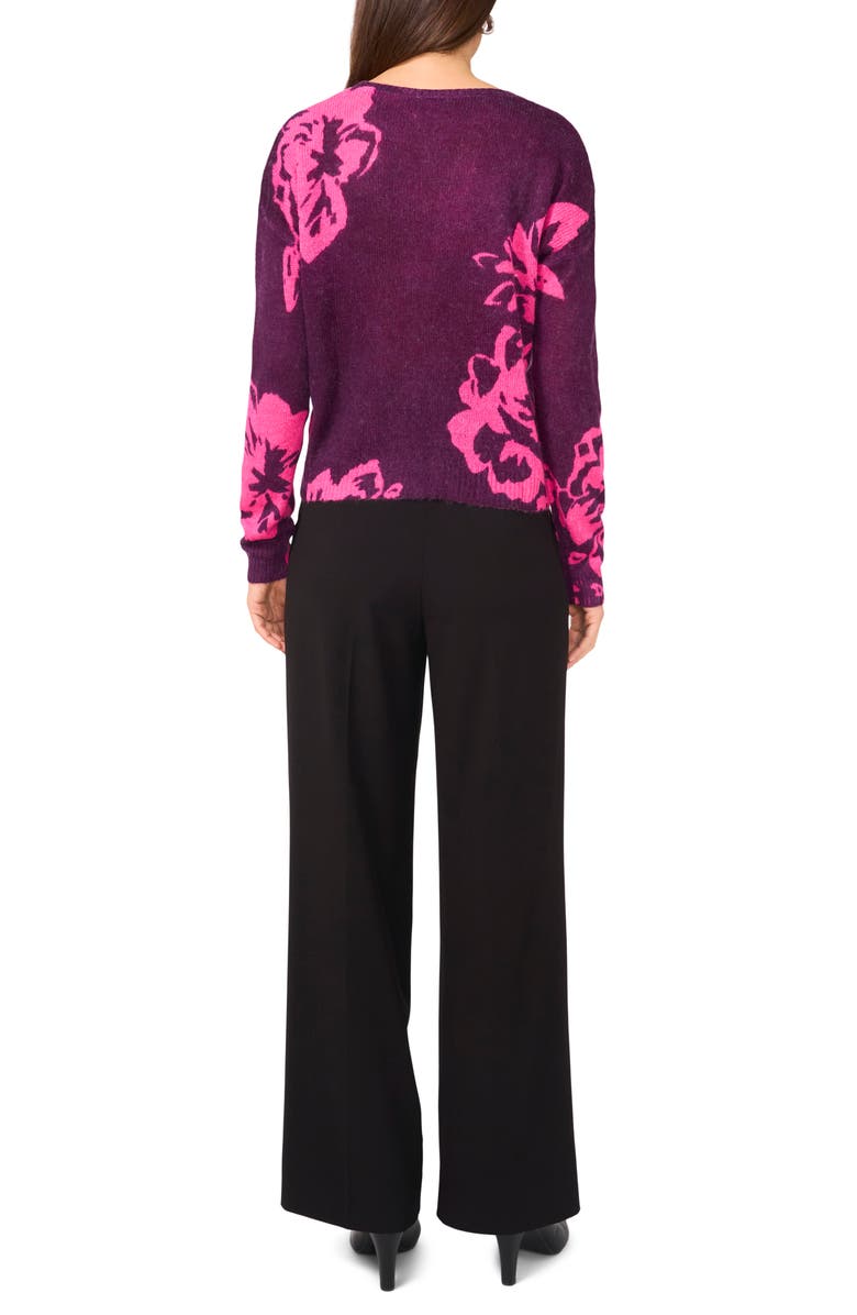 Vince Camuto Floral Crewneck Sweater, Alternate, color, 