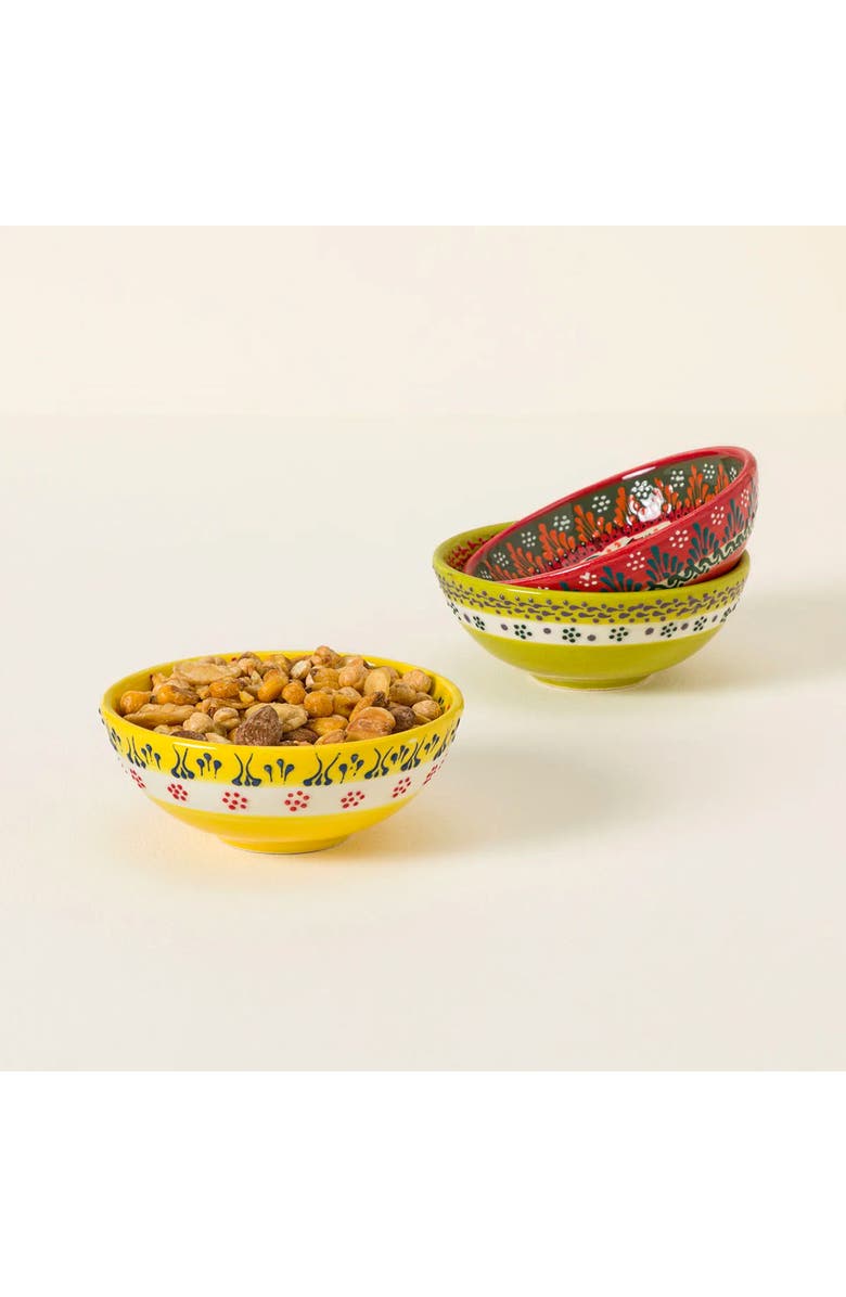 Uncommon Goods Garden Mezze Snack Bowls - Set of 3 by Natto, Alternate, color, Red / Yellow / Green