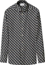 Eton Slim Fit Diamond Geometric Print Dress Shirt