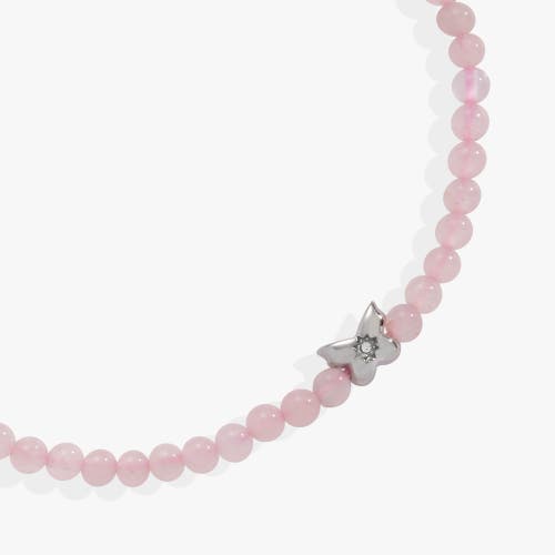 Alex And Ani Rose Quartz Butterfly Mini Stretch Bracelet