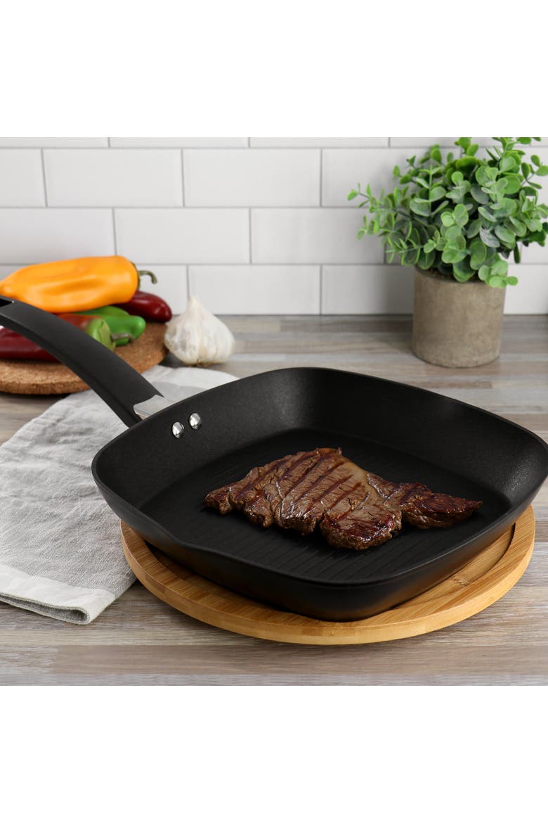 Connelly 10 Inch Nonstick Aluminum Grill Pan, Alternate, color, Black