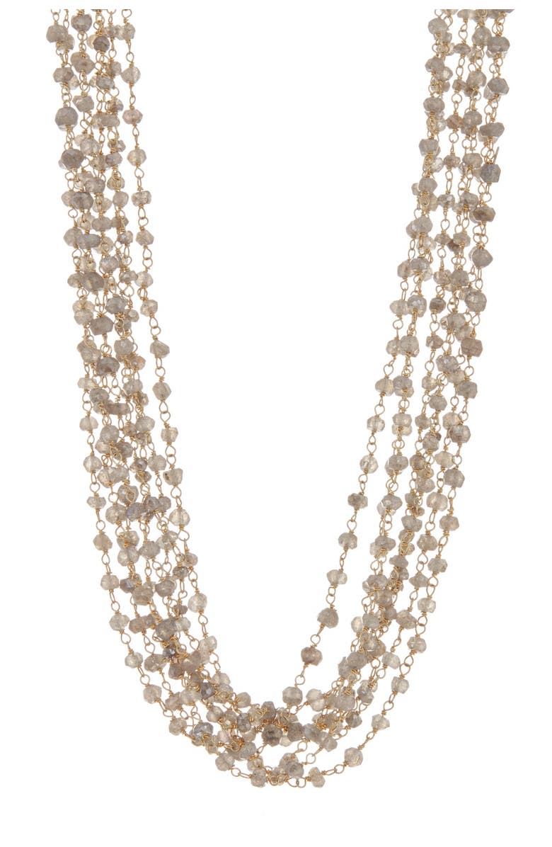 FOREVER CREATIONS USA INC 18K Gold Vermeil Sterling Silver Labradorite Necklace, Main, color, 