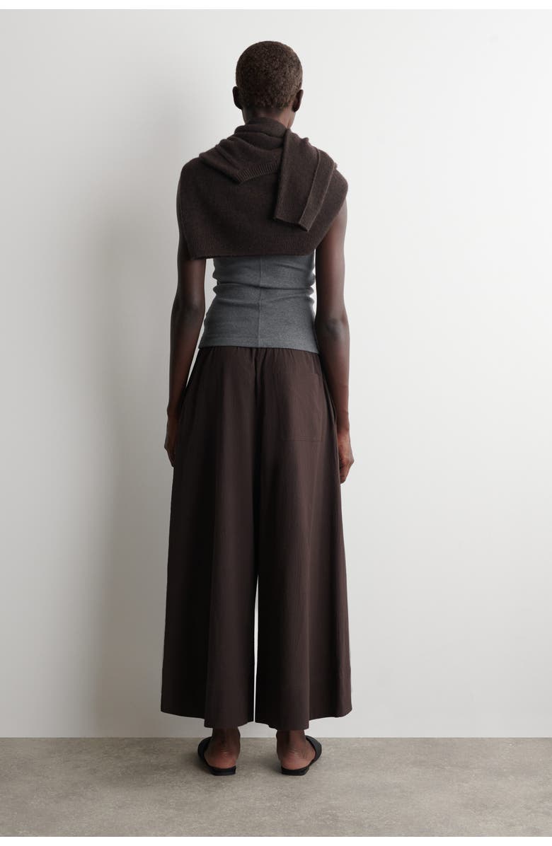 COS Seersucker Culottes, Alternate, color, Brown
