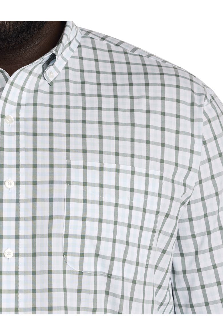 Big & Tall  Small Plaid Tech Sport Shirt, Alternate, color, BLUE GREEN