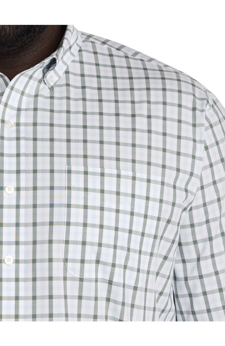 Oak Hill by DXL Big & Tall Small Plaid Tech Sport Shirt, Alternate, color, Blue Green
