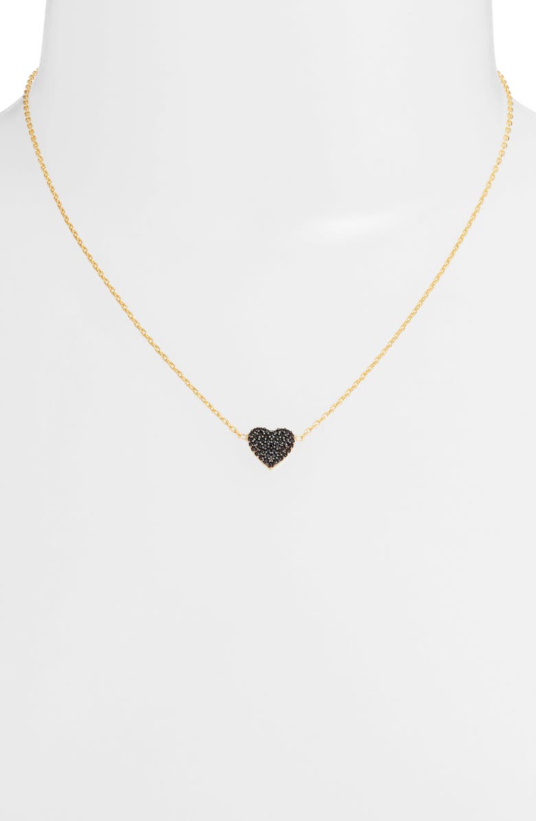 SHYMI Mini Pavé Heart Pendant Necklace, Alternate, color, Gold/ Black