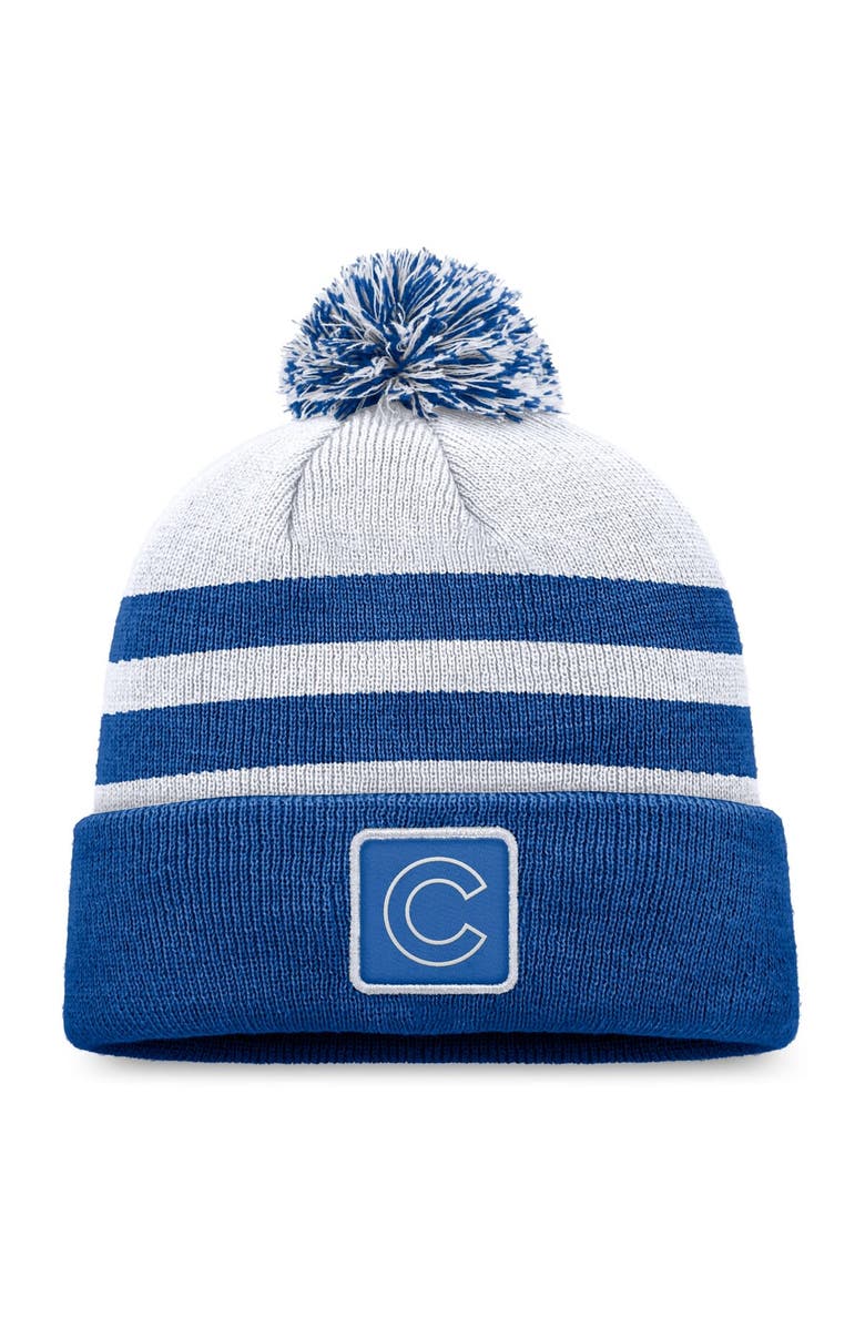 FANATICS Men's Fanatics Branded Gray Chicago Cubs Cuffed Knit Hat with Pom, Main, color,