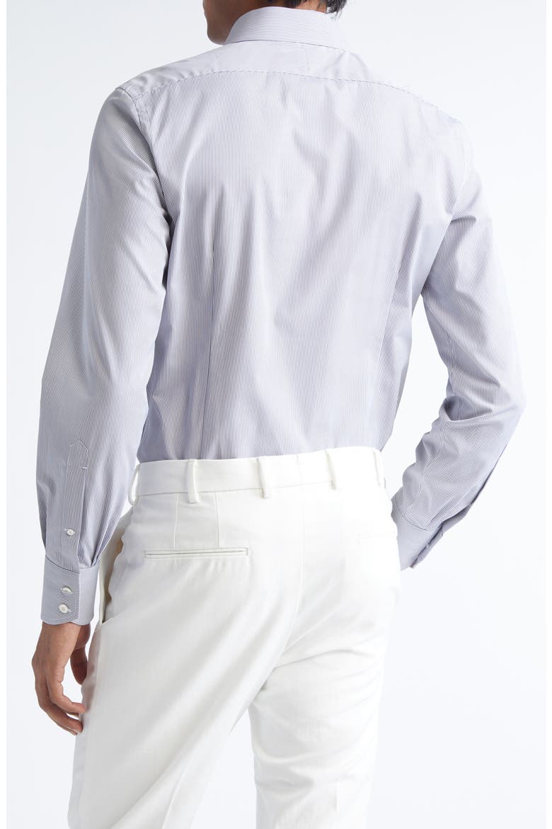 Classic Fit Stripe Peached Cotton Button-Up Shirt, Alternate, color, WHITE/ LIGHT GREY
