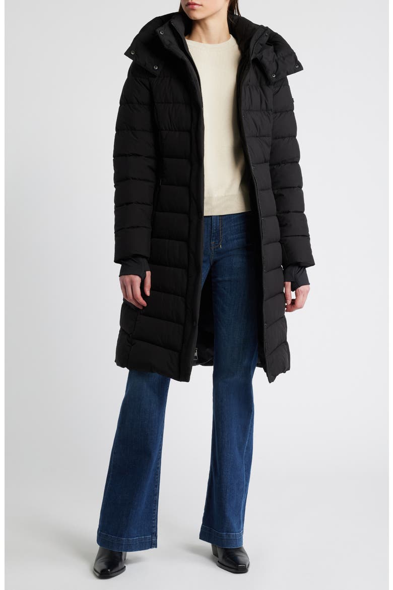 Water Resistant Hooded Puffer Jacket, Alternate, color, BLACK