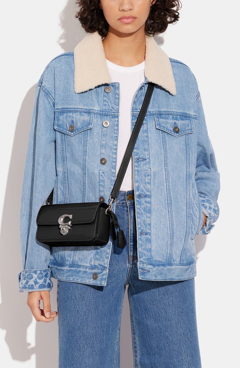 COACH Studio Patent Leather Baguette Shoulder Bag, Alternate, color,