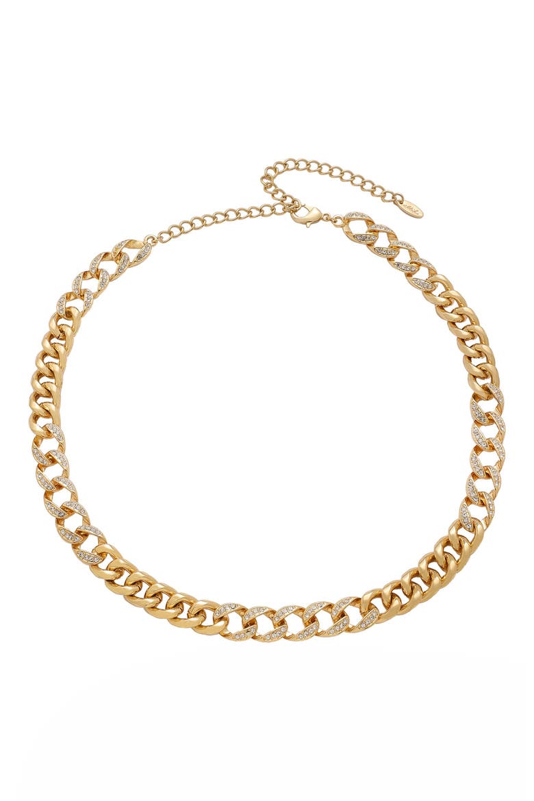 Chunky Crystal Chain Necklace, Main, color, GOLD