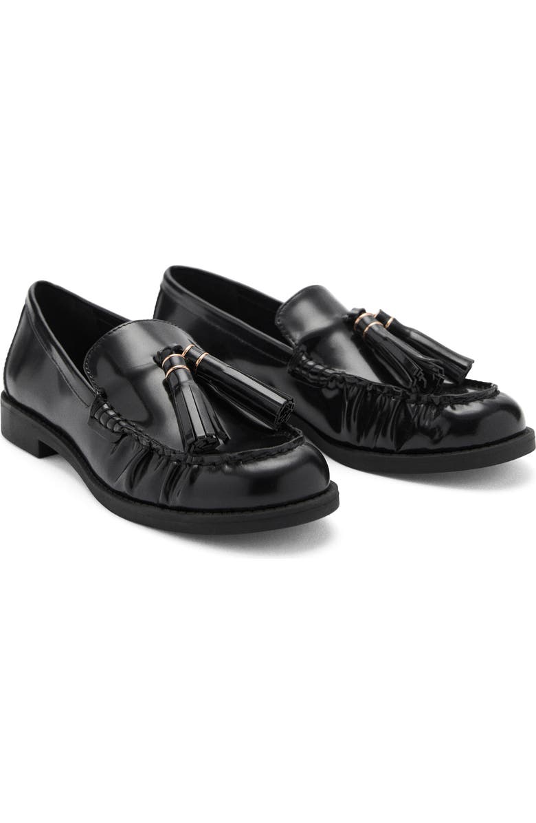 MANGO Two Tassel Loafer, Main, color, Black