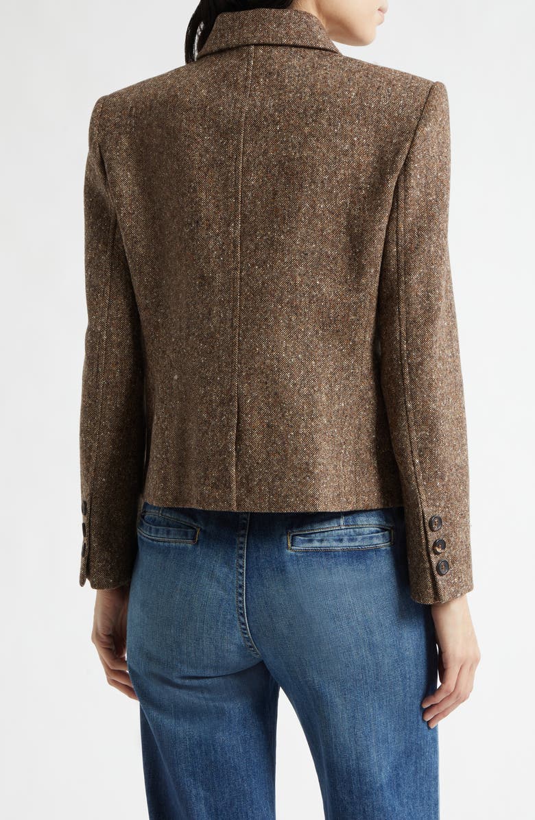 Nili Lotan Jamison Stretch Virgin Wool Jacket, Alternate, color, Espresso Donegal