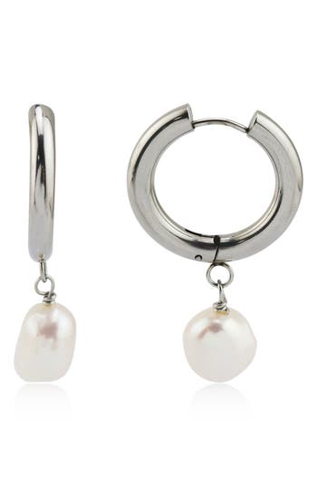 Rebl Gender Inclusive Eights Curb Drop Earrings In Silver