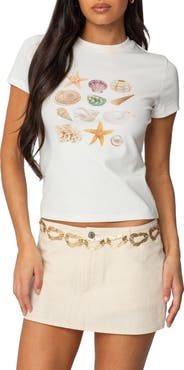 EDIKTED Seashells Graphic T-Shirt