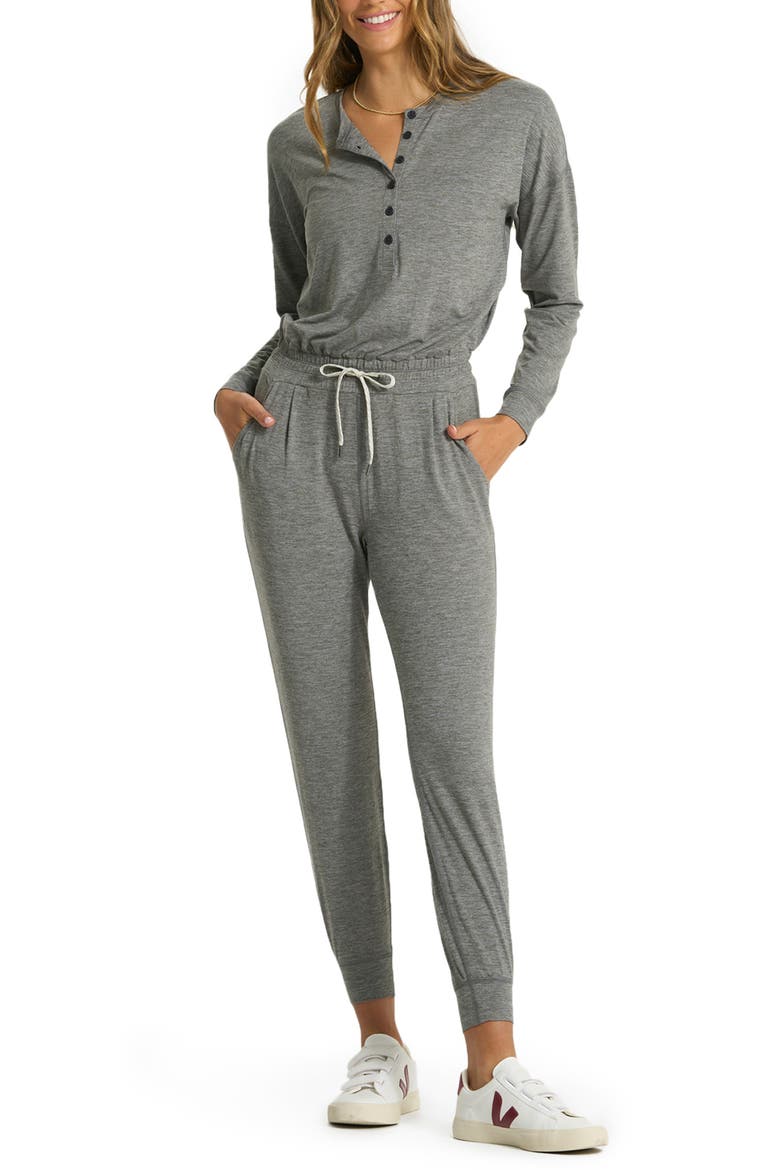 Lux Henley Jumpsuit, Main, color, HEATHER GREY